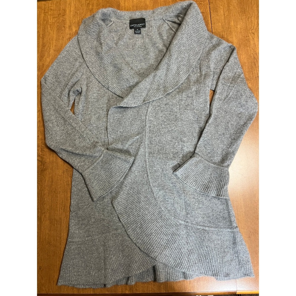 Cynthia‎ Rowley Gray 100% Cashmere Sweater Crewneck Women's Medium Knit